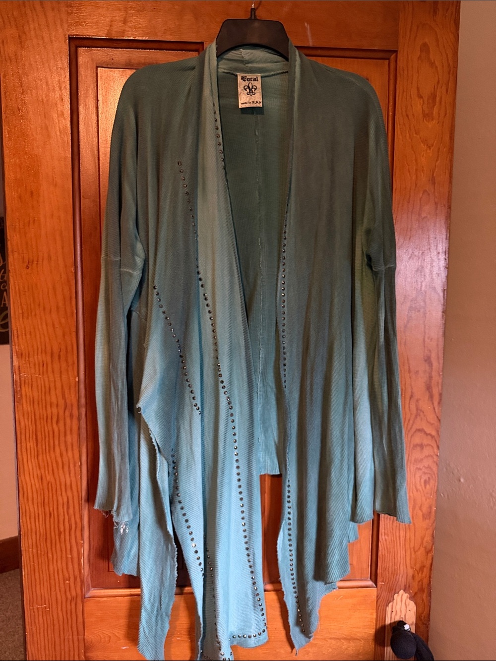 Teal Open-Front Women's Cardigan
